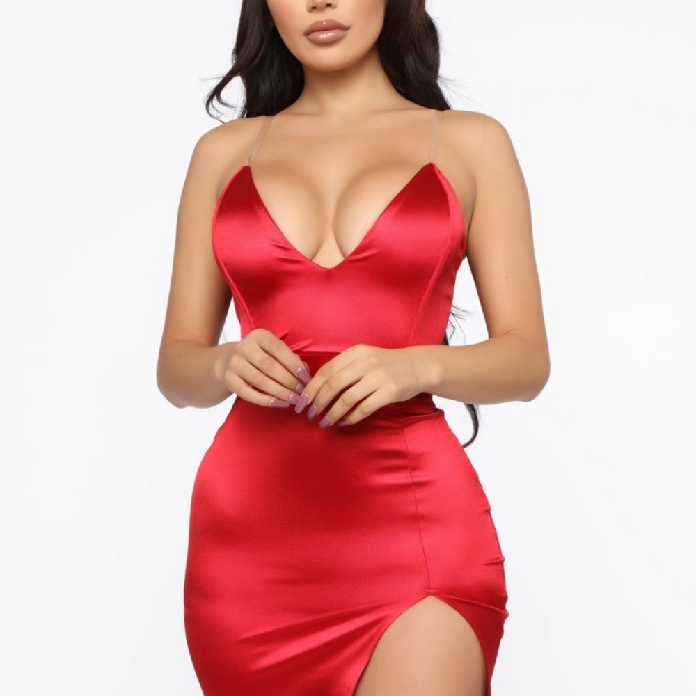 Red Satin Dress